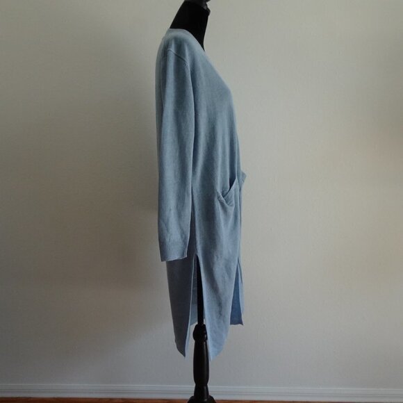 Polo Ralph Lauren Duster Cardigan Women's Size S Blue Linen Long Open Front - Picture 7 of 13